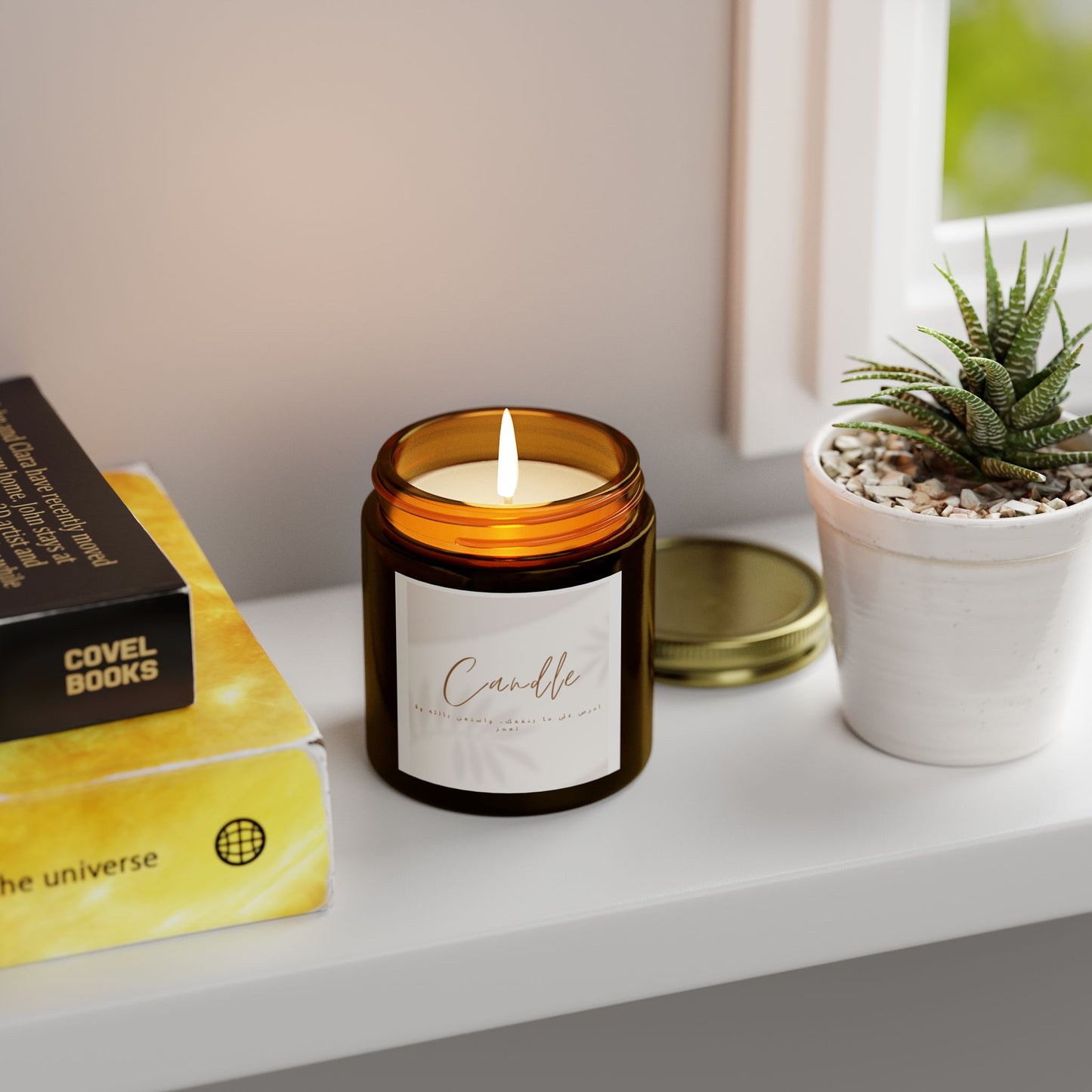 Coconut Apricot Scented Candle, Relaxing Home Decor, Eco-Friendly Gift, Aromatherapy Essential, Cozy Atmosphere