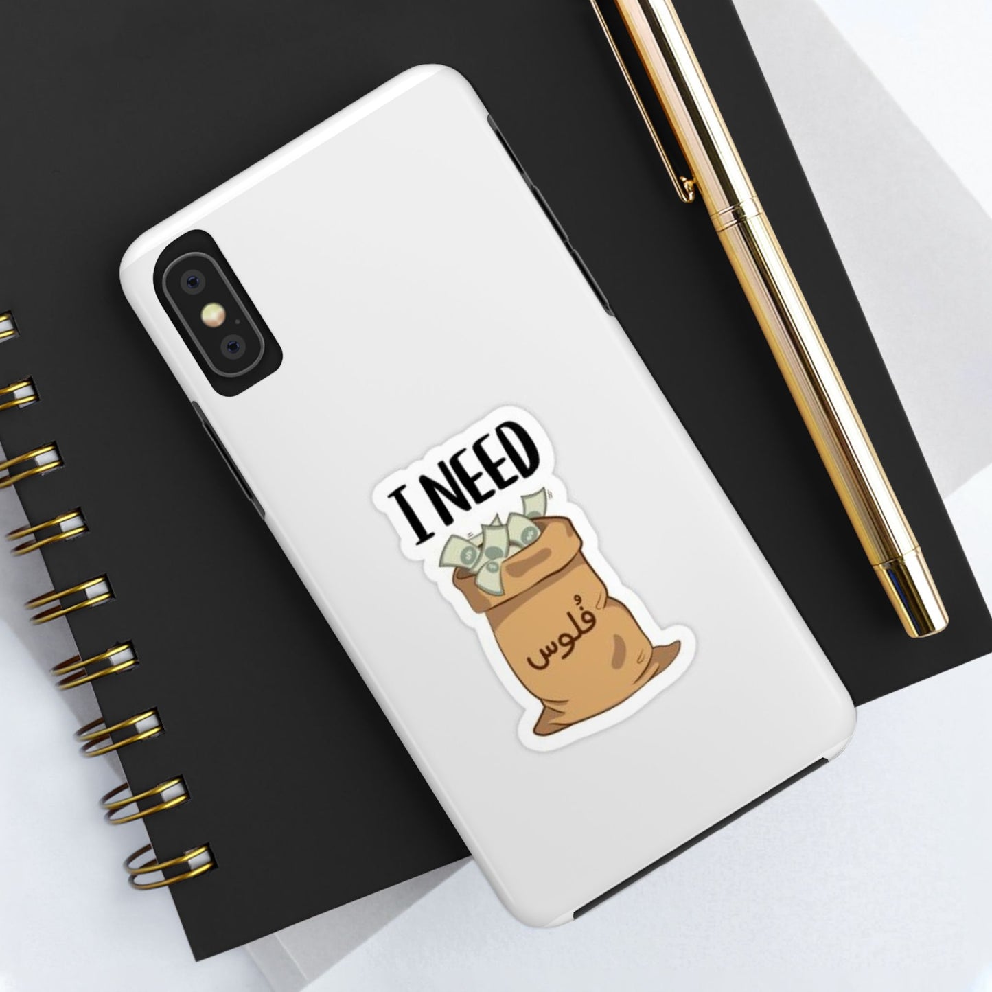 I Need Money Tough Phone Case, Funny Quote Phone Cover, Gift for Entrepreneurs, Motivation Case, Durable Phone Accessory