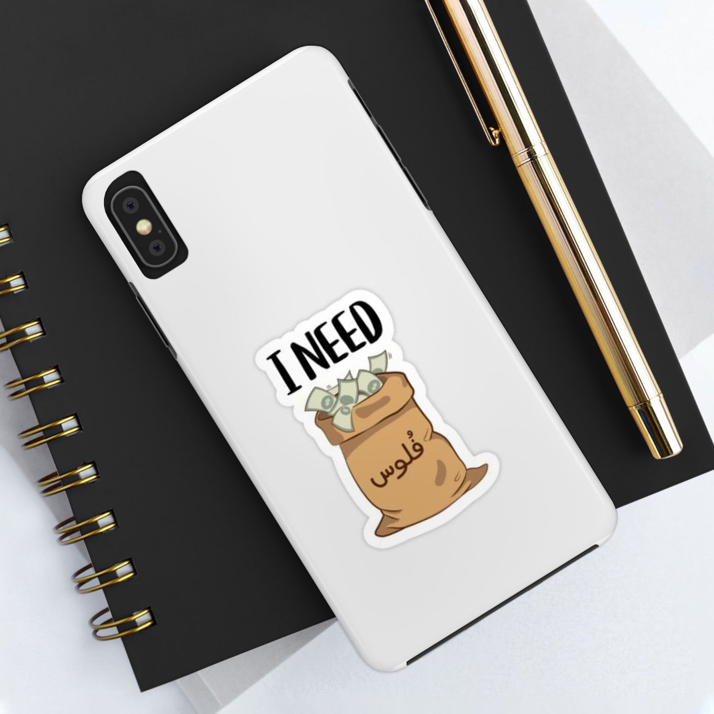 I Need Money Tough Phone Case, Funny Quote Phone Cover, Gift for Entrepreneurs, Motivation Case, Durable Phone Accessory