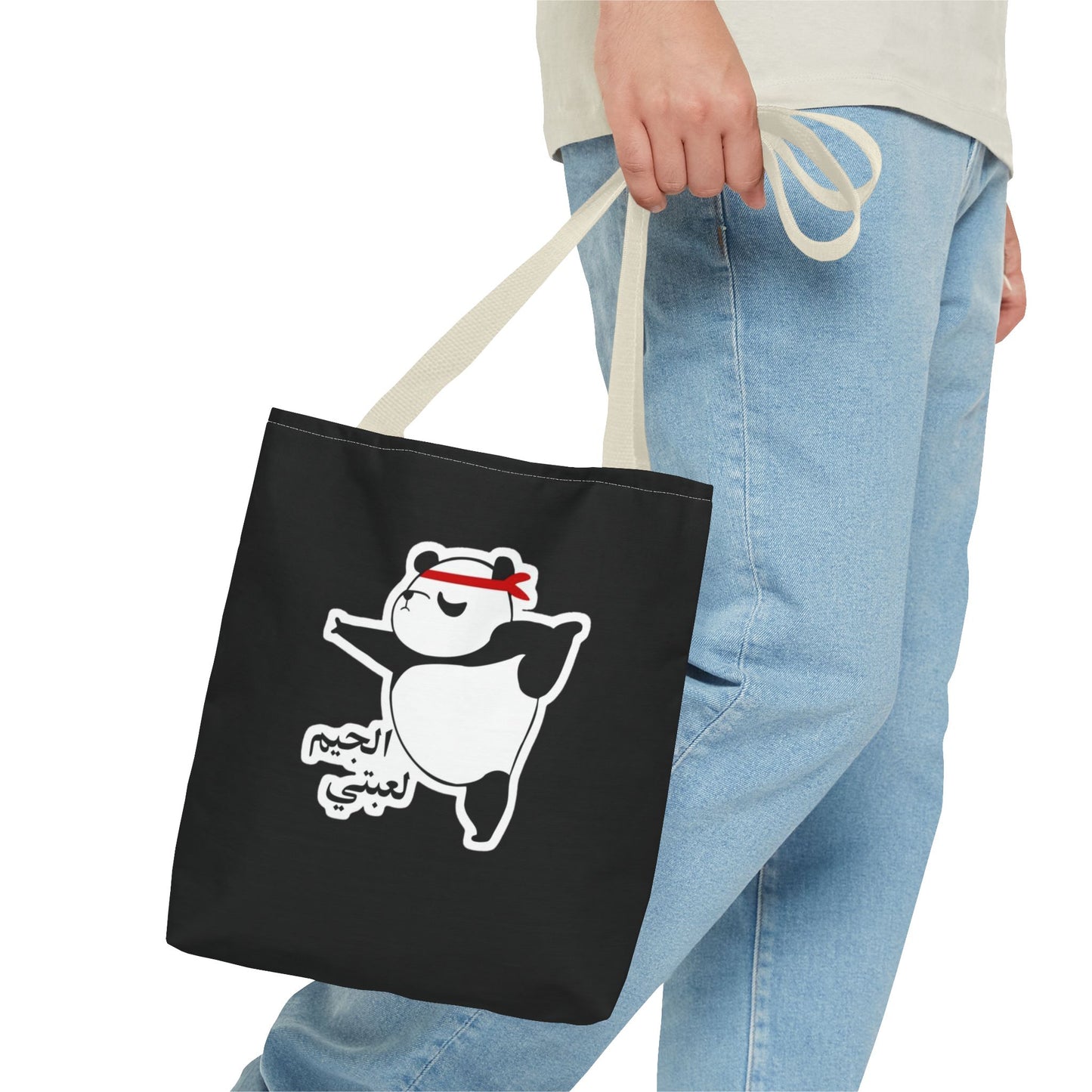 Cute Funny Panda Tote Bag, AOP Shopping Bag, Gift for Animal Lovers, Stylish Beach Bag, Eco-Friendly Book Bag