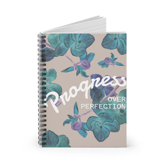 Floral Inspirational Notebook - Progress Over Perfection, Motivational Journal, Gift for Students, Self-Care, Mindfulness, Spring [...]