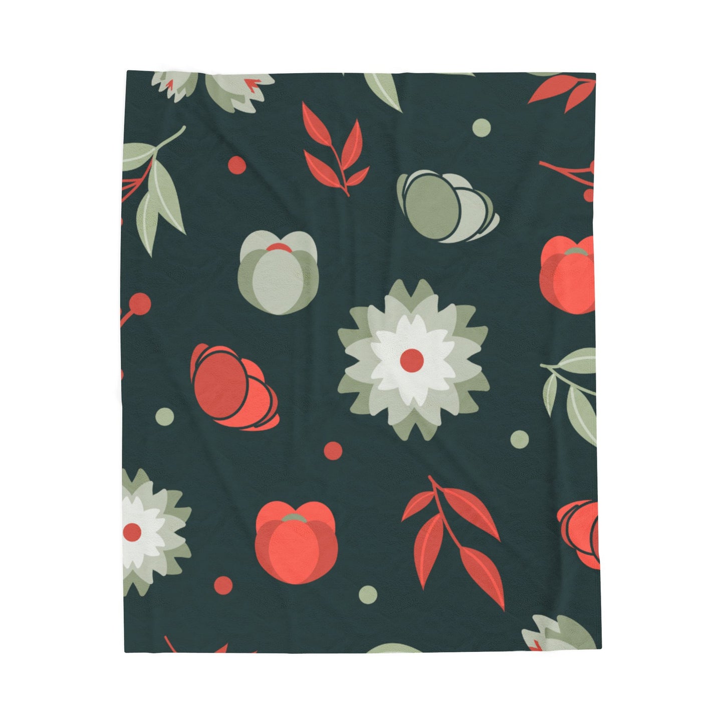 Cozy Floral Velveteen Blanket, Soft Throw for Home Decor, Gift for Her, Winter Warmth, Bedtime Comfort, Holiday Snuggle