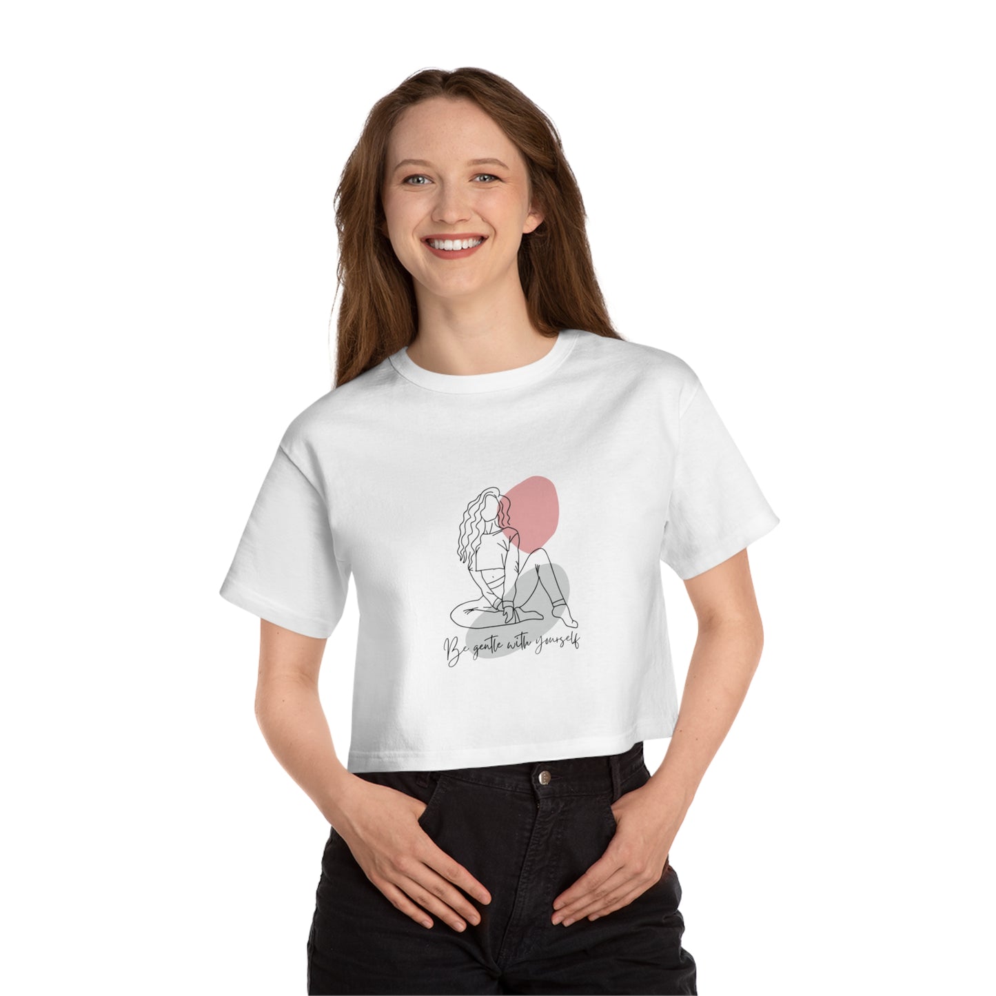 Cropped Graphic T-Shirt, Feminine Casual Top, Art Inspired Tee, Unique Gift for Her, Statement Shirt, Summer Wardrobe Essential