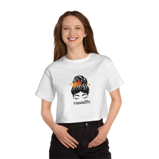 Mom Life Heritage Cropped T-Shirt, Cute Women's Tee, Gift for Moms, Casual Fashion, Mother's Day Gift, Spring Wardrobe Essential