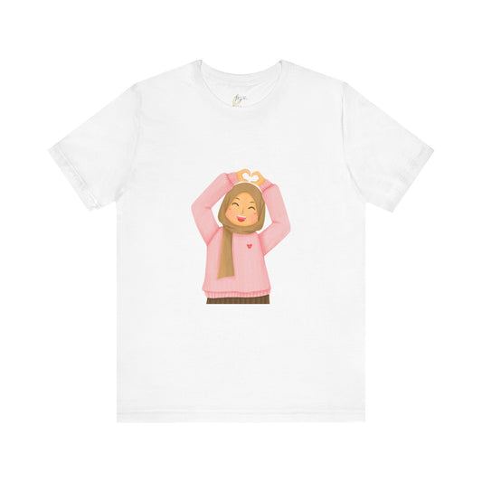 Heart Gesture Tee, Love Shirt, Valentine's Day Top, Casual Wear, Gift for Her, Friendship Tee, Everyday T-Shirt
