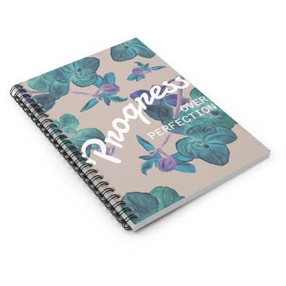 Floral Inspirational Notebook - Progress Over Perfection, Motivational Journal, Gift for Students, Self-Care, Mindfulness, Spring [...]