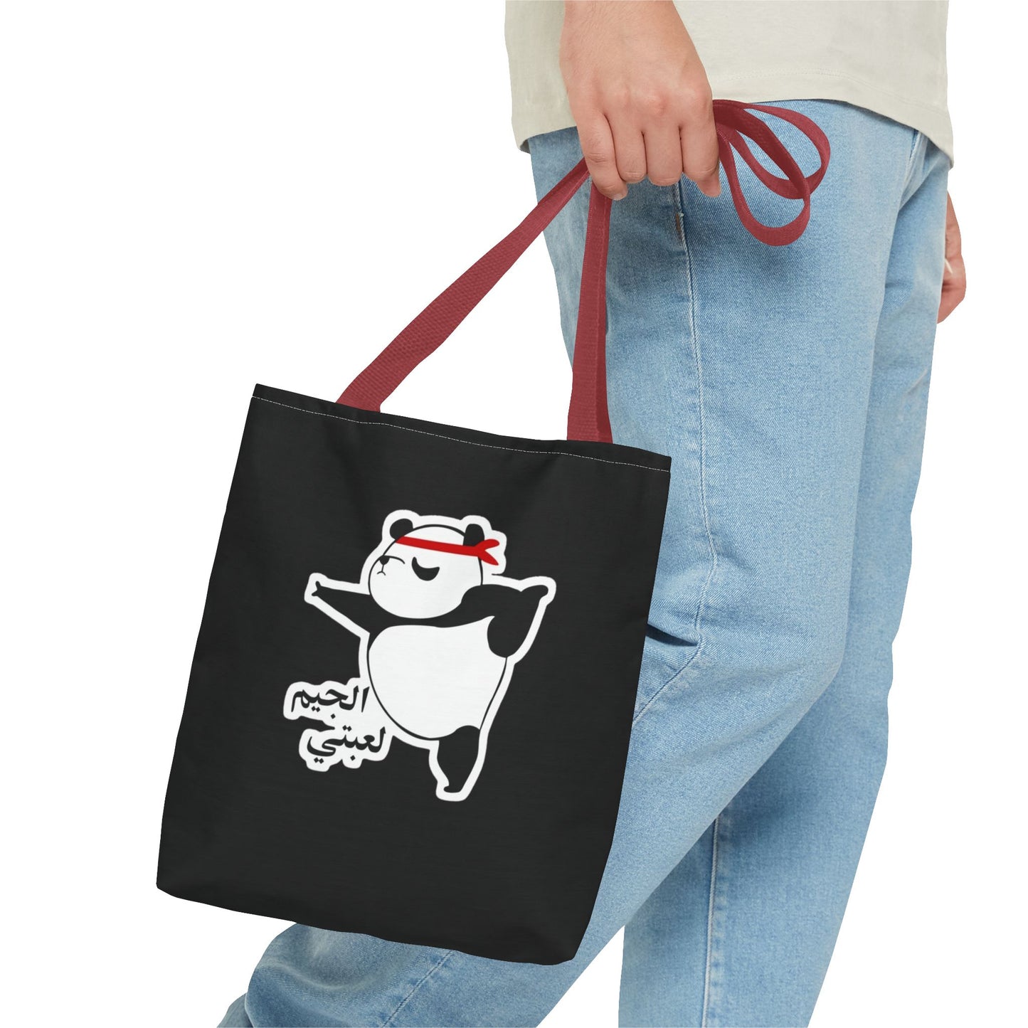 Cute Funny Panda Tote Bag, AOP Shopping Bag, Gift for Animal Lovers, Stylish Beach Bag, Eco-Friendly Book Bag