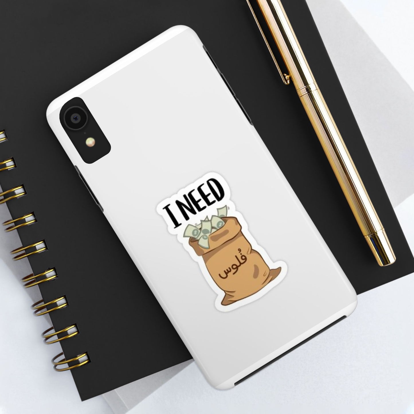 I Need Money Tough Phone Case, Funny Quote Phone Cover, Gift for Entrepreneurs, Motivation Case, Durable Phone Accessory