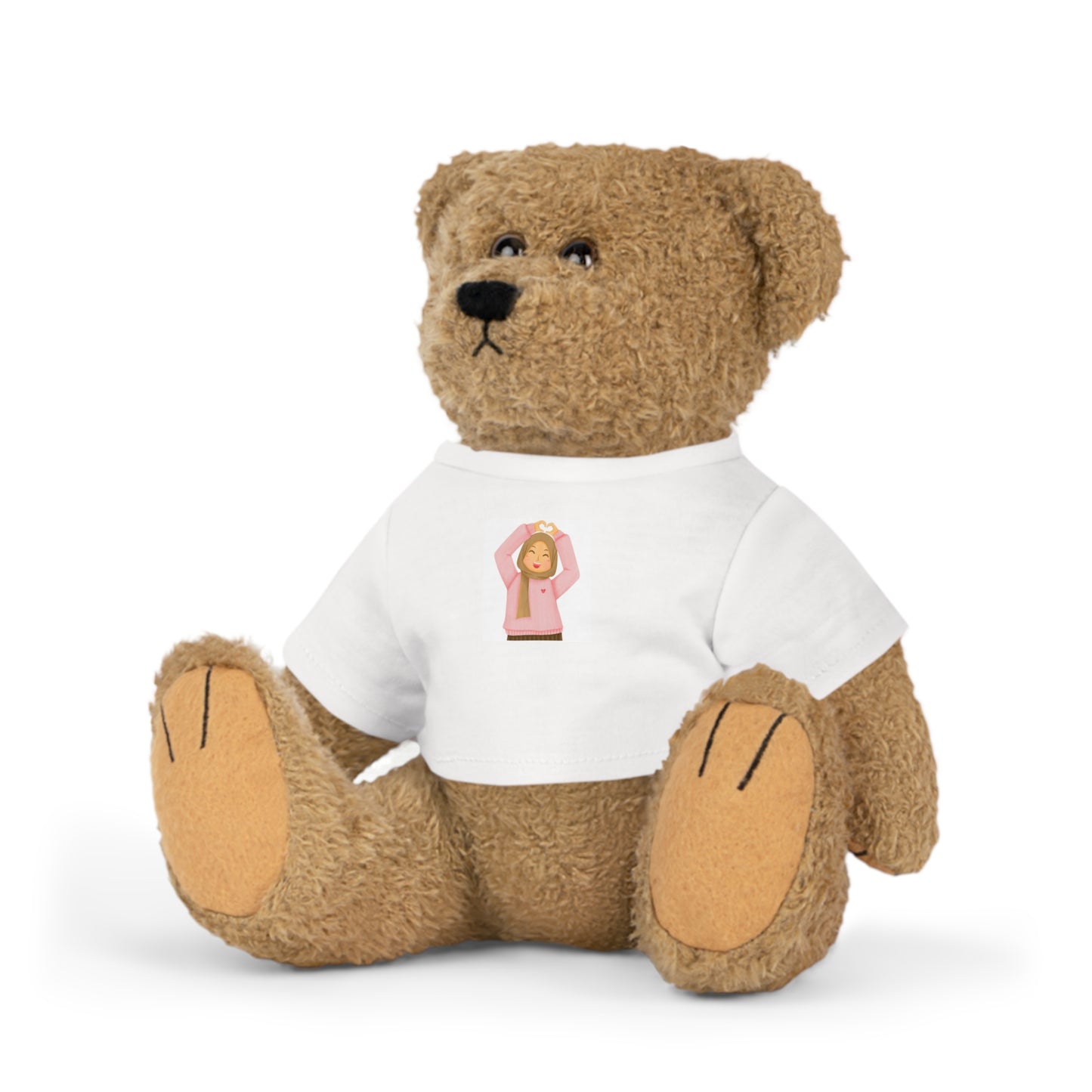 Plush Bear with Cute T-Shirt, Adorable Gift for Kids, Stuffed Animal, Birthday Present, Cuddle Buddy, Playroom Decor