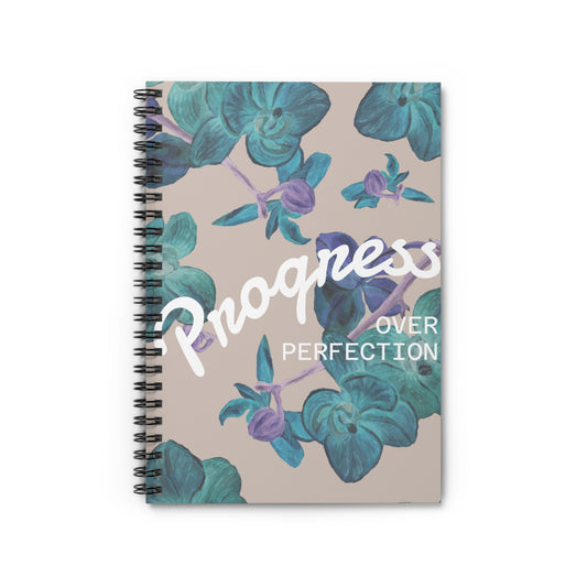 Floral Inspirational Notebook - Progress Over Perfection, Motivational Journal, Gift for Students, Self-Care, Mindfulness, Spring [...]
