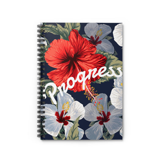 Floral Spiral Notebook - Tropical Hibiscus Design, Summer Journal, Gift for Students, Colorful Stationery, Writing Pad