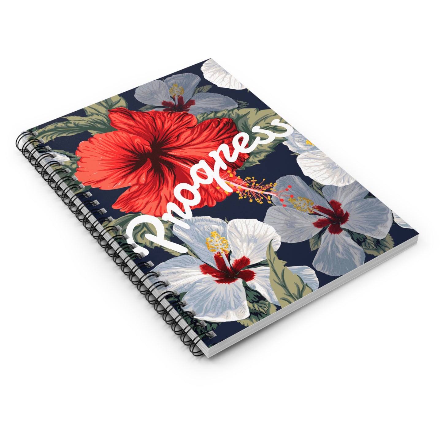 Floral Spiral Notebook - Tropical Hibiscus Design, Summer Journal, Gift for Students, Colorful Stationery, Writing Pad